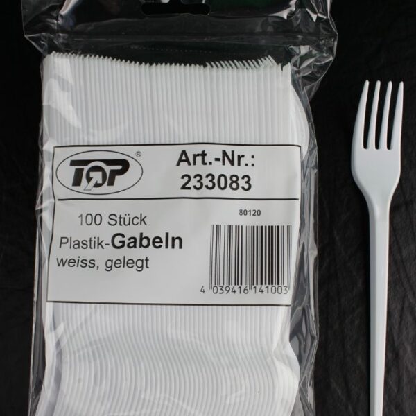 Plastebesteck Gabeln (100x/Pck) weiß